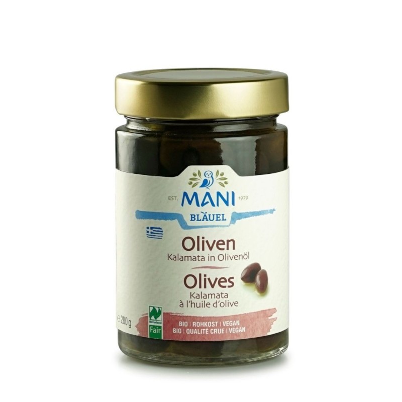 Olives de Kalamata BIO à l'huile d'olive 180g