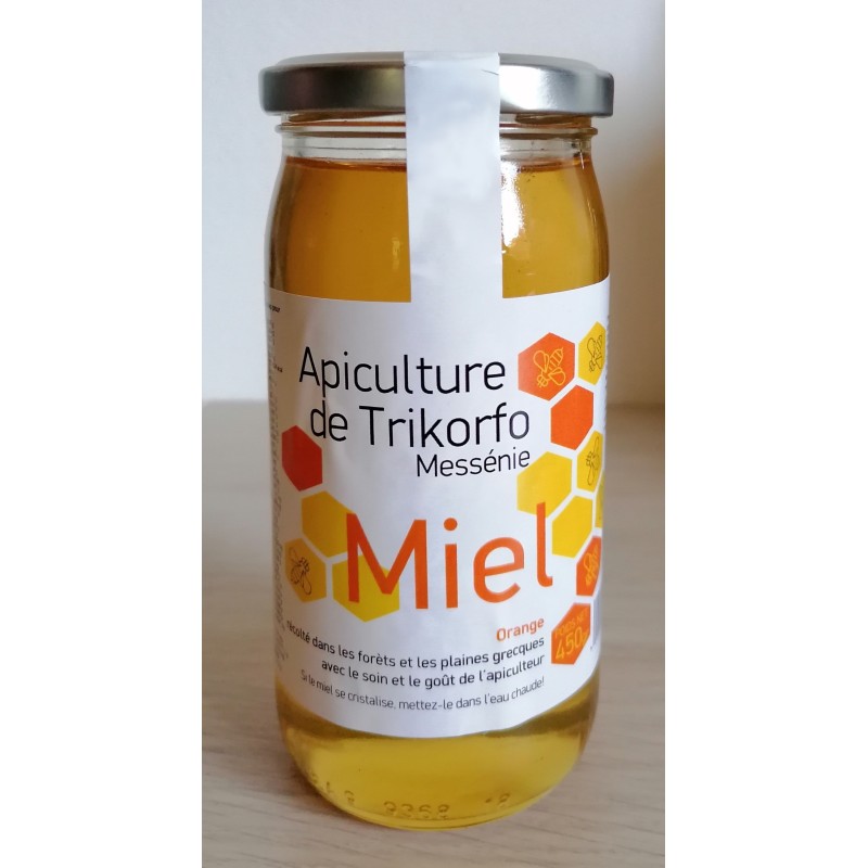 Miel orange Vlahos 450 g vue de face