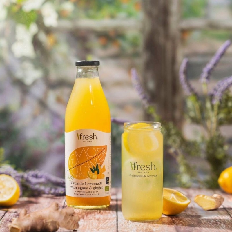 Boisson grecque - Citronnade Bio sirop d'agave - gingembre Boisson grecque - Citronnade Bio sirop d'agave - gingembre