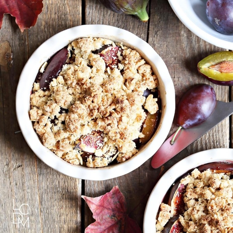 Crumble figues et miel grec