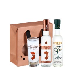 Coffret apéritif grec - Ouzo et liqueur de mastiha Stoupakis (Chios)