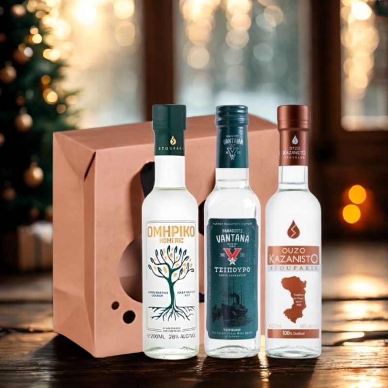 Idée cadeau - coffret à offrir - dégustation des alcools grecs