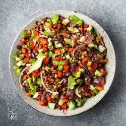 Salade de lentilles / olives vertes
